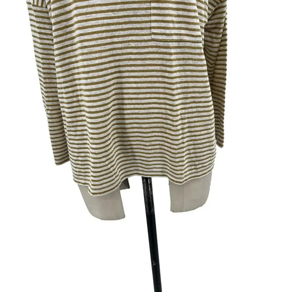 Boden Ottilie Linen Jersey Top Gold Ivory Stripe Size US 14 - Picture 5 of 12